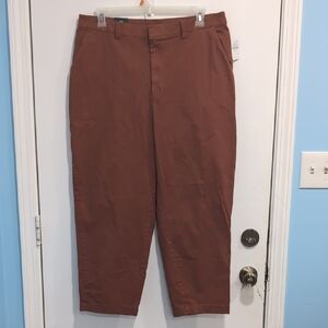 GAP New Brown Straight Up Khaki Straight Leg Mid Rise Stretch PantsWomen's Sz 16